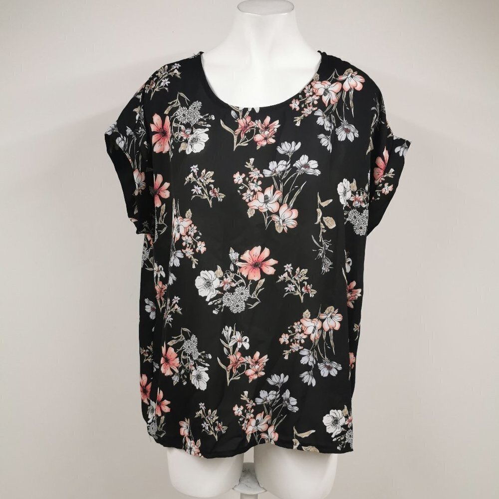 💐5/$35💐 Flowy Floral Black Blouse - Ardene - M